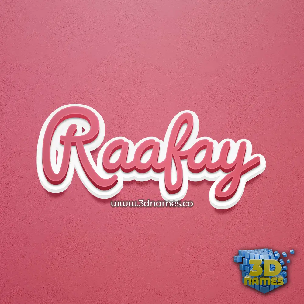 raafay in Red Scribble style - 3D name wallpaper