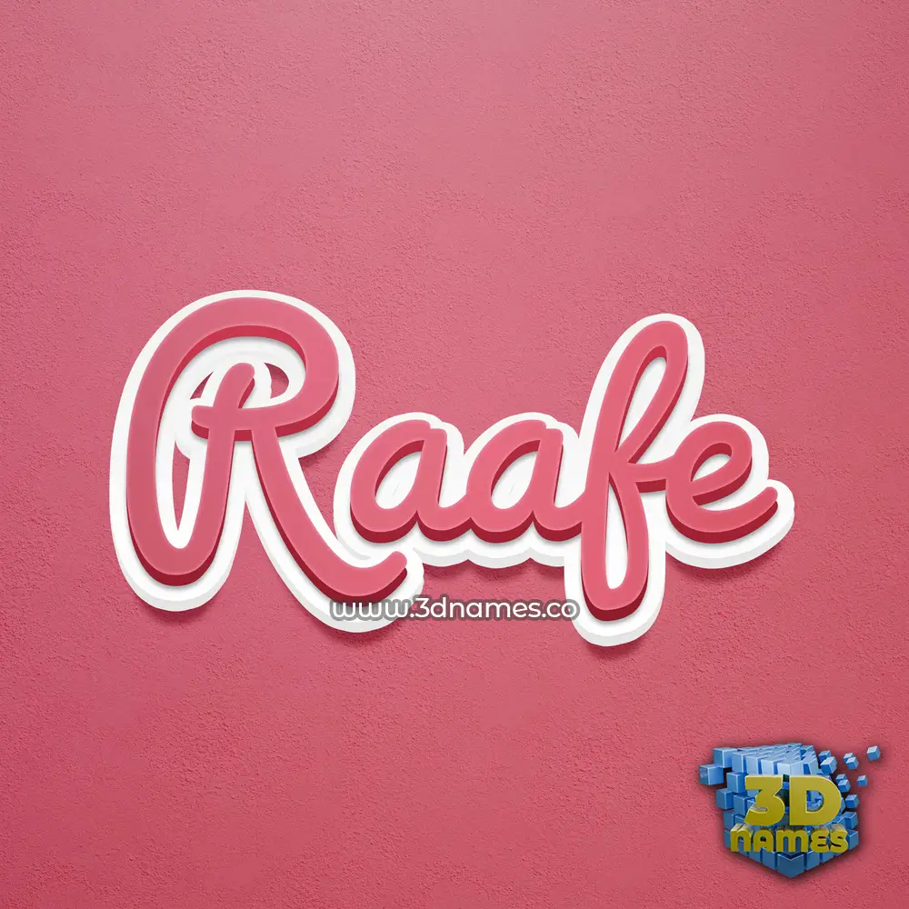 raafe in Red Scribble style - 3D name wallpaper