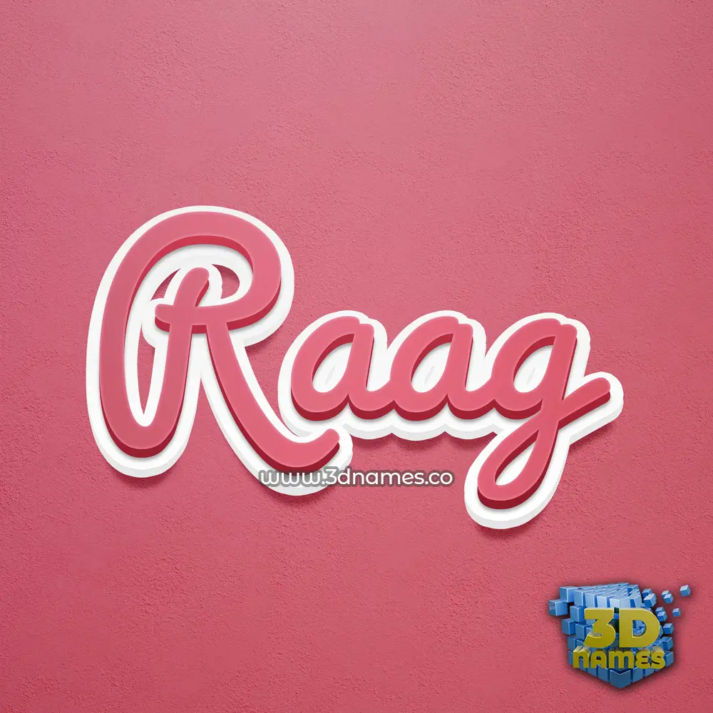 raag in Red Scribble style - 3D name wallpaper