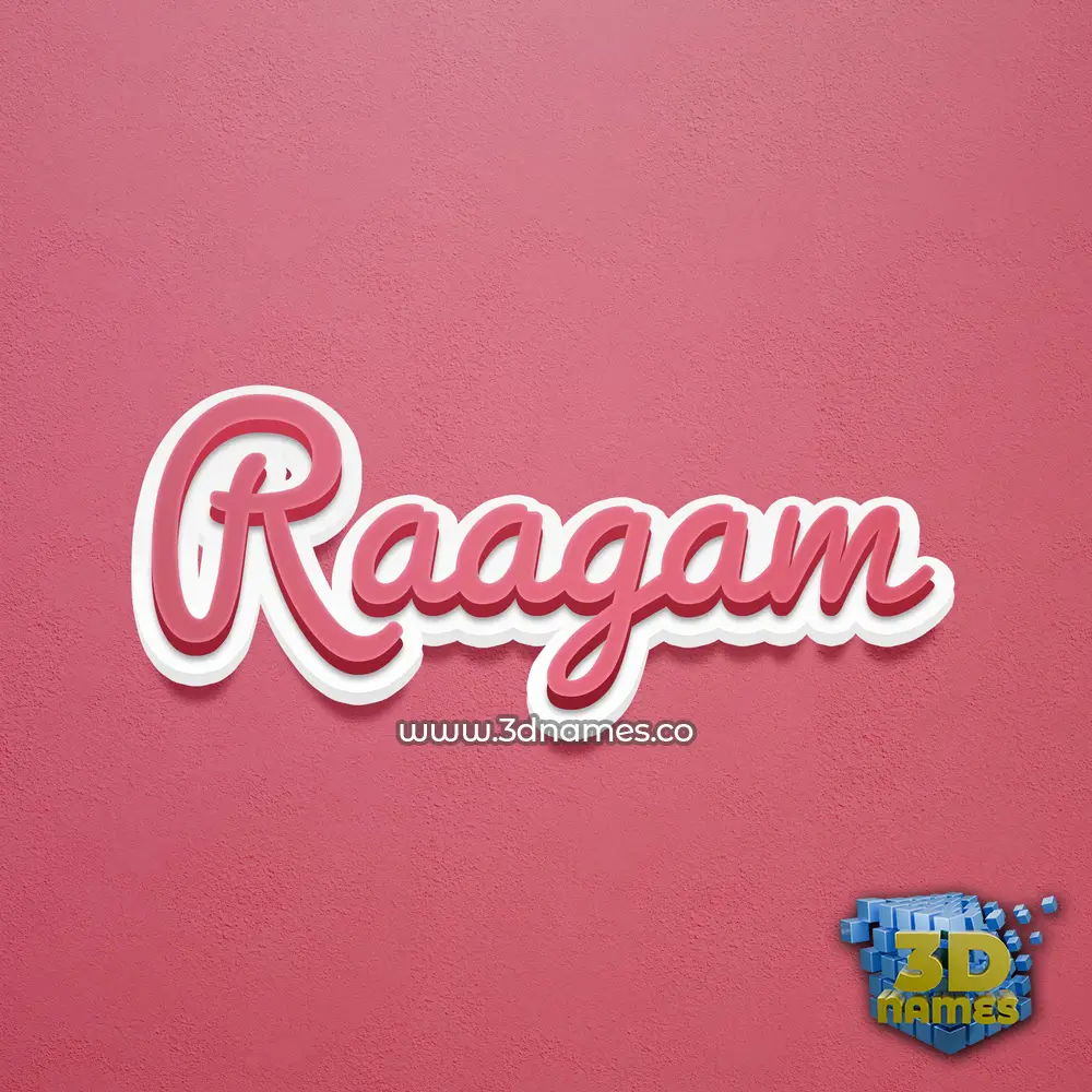 raagam in Red Scribble style - 3D name wallpaper
