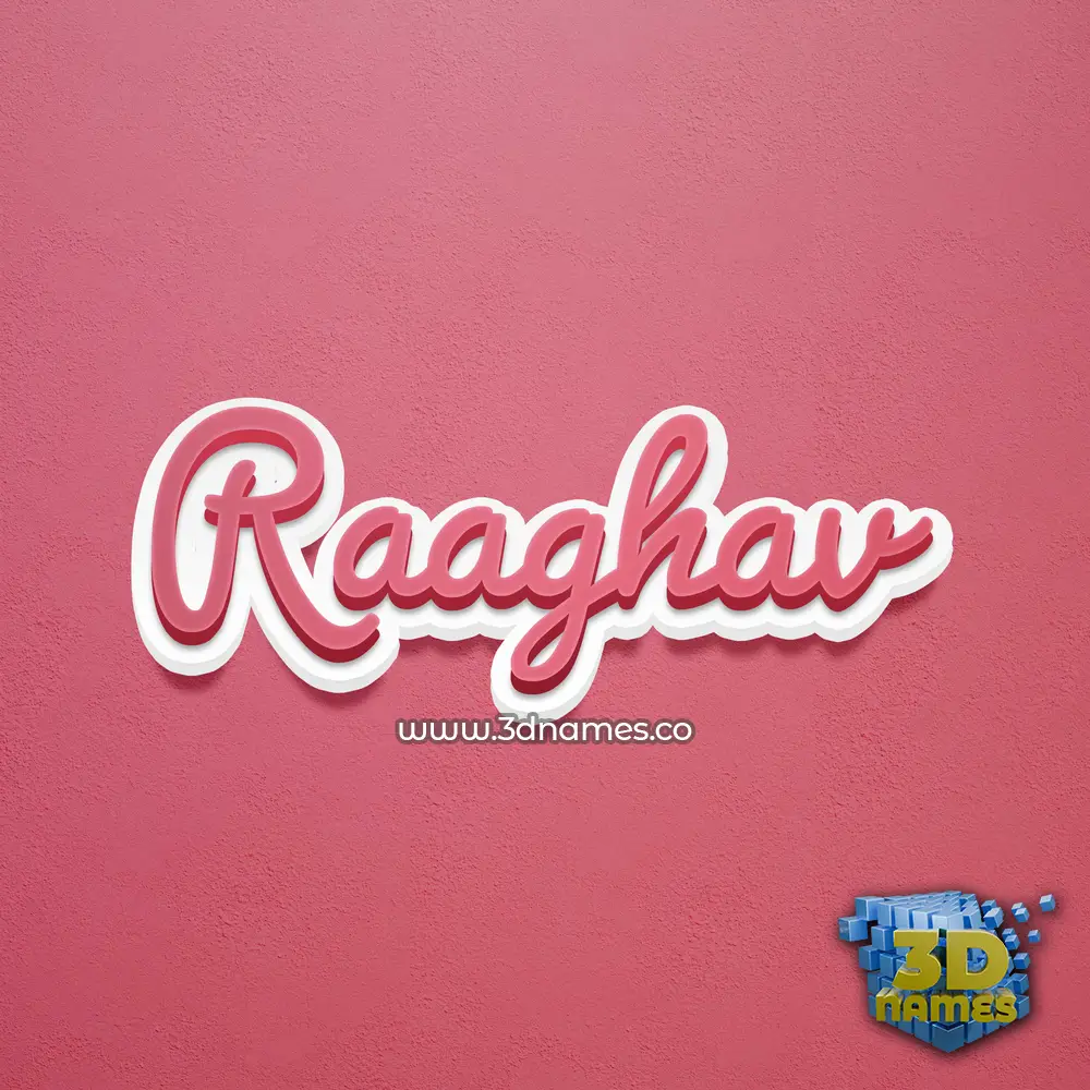 raaghav in Red Scribble style - 3D name wallpaper