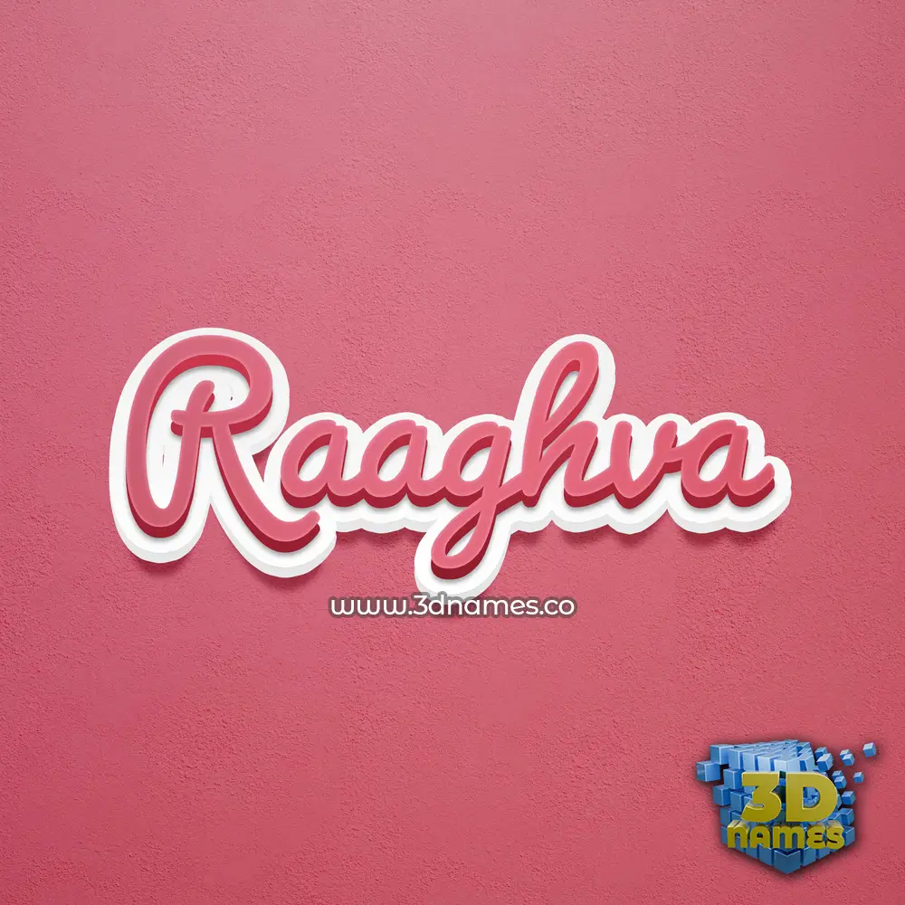 raaghva in Red Scribble style - 3D name wallpaper
