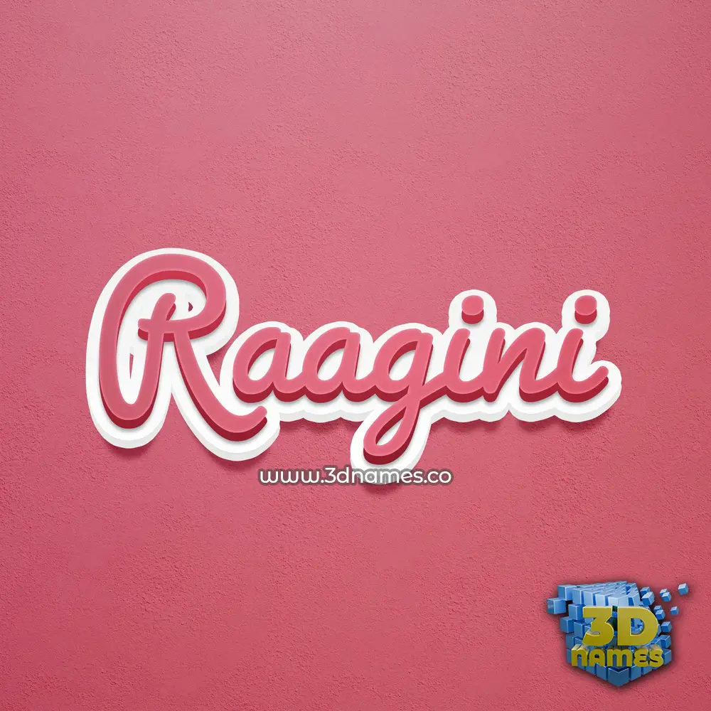 raagini in Red Scribble style - 3D name wallpaper