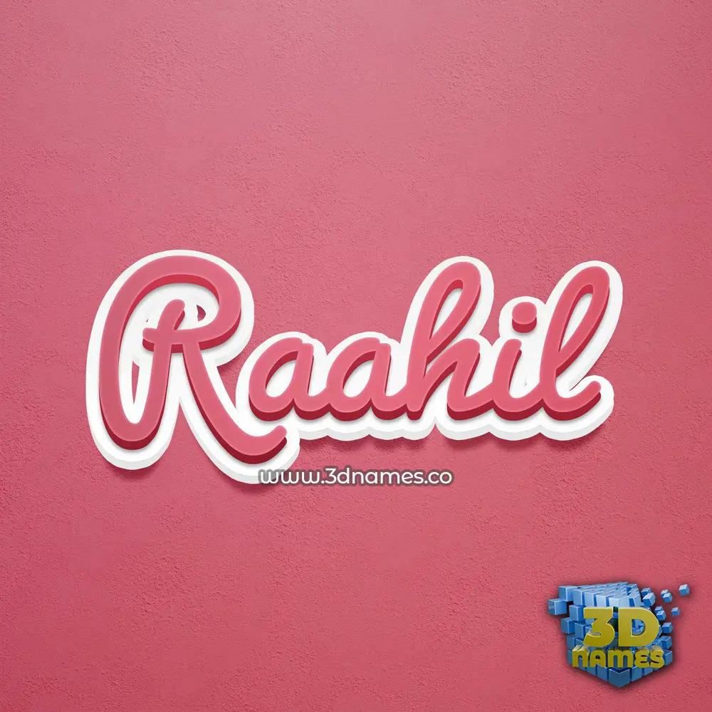 raahil in Red Scribble style - 3D name wallpaper