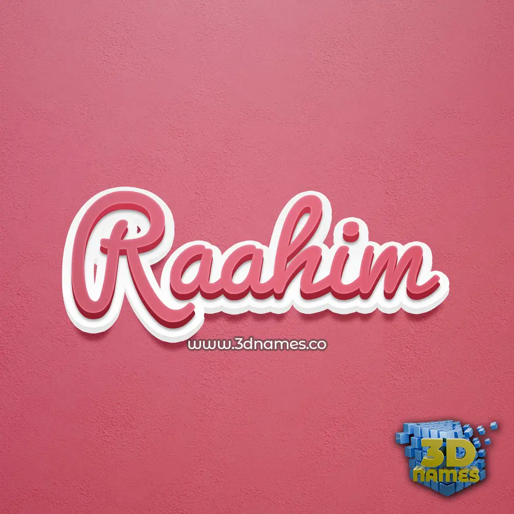 raahim in Red Scribble style - 3D name wallpaper