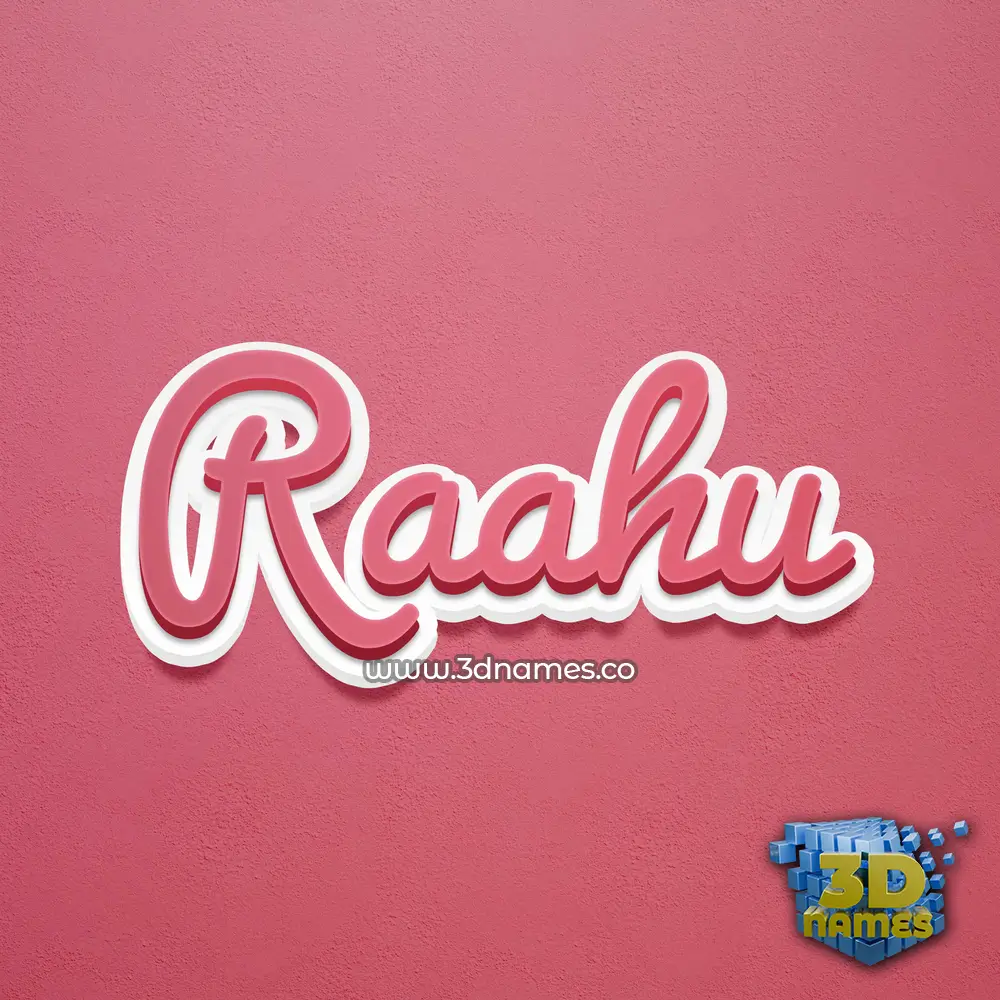 raahu in Red Scribble style - 3D name wallpaper
