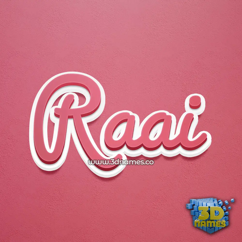raai in Red Scribble style - 3D name wallpaper
