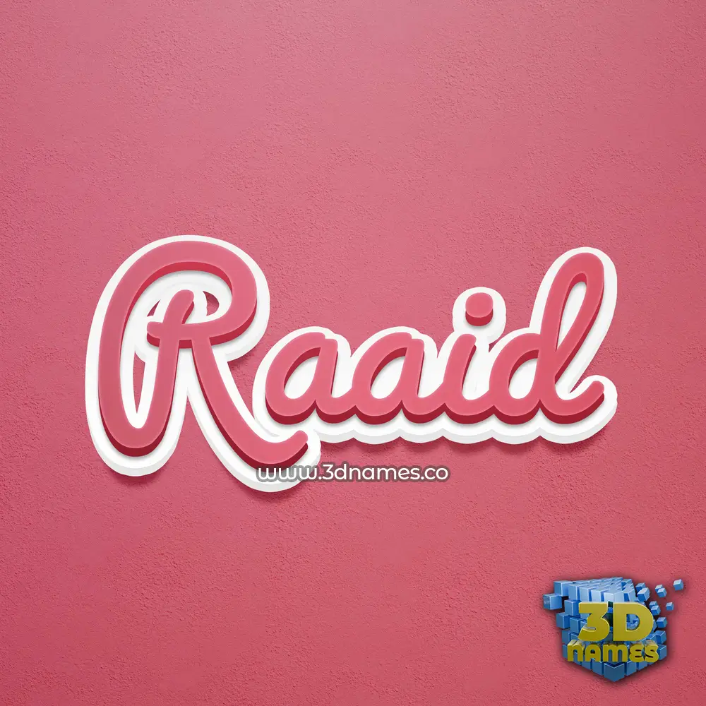 raaid in Red Scribble style - 3D name wallpaper