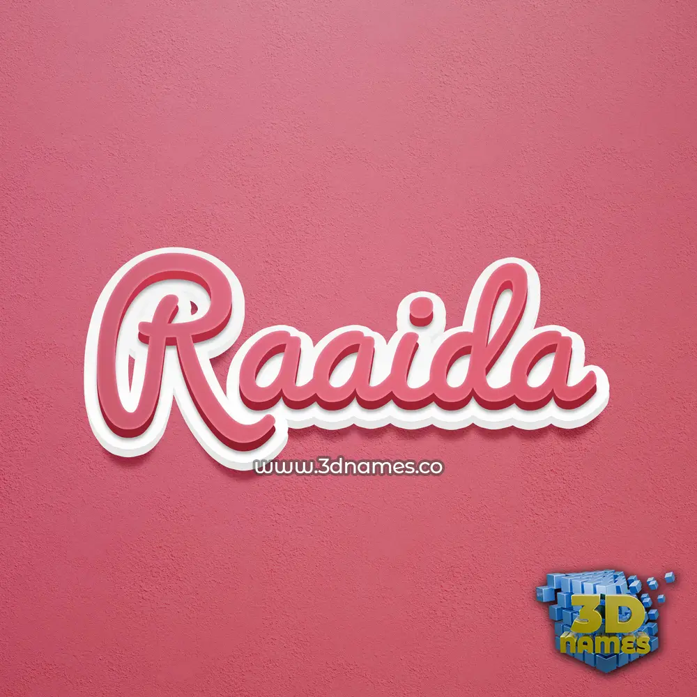 raaida in Red Scribble style - 3D name wallpaper