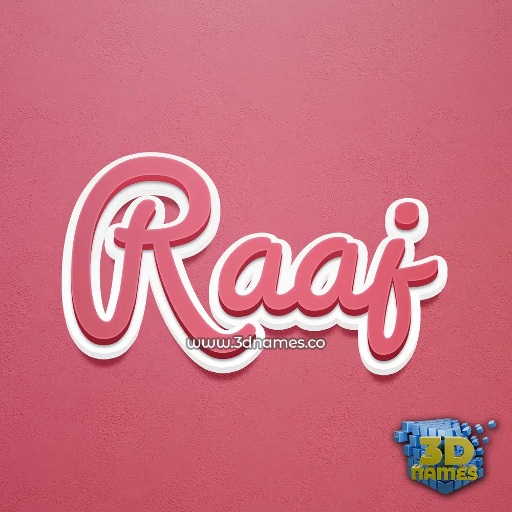 raaj in Red Scribble style - 3D name wallpaper