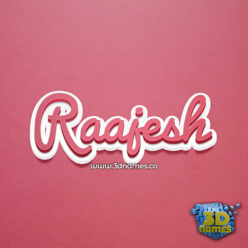 raajesh in Red Scribble style - 3D name wallpaper