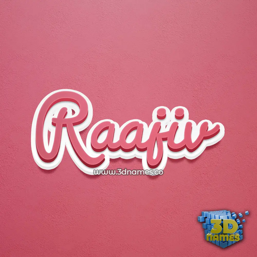 raajiv in Red Scribble style - 3D name wallpaper
