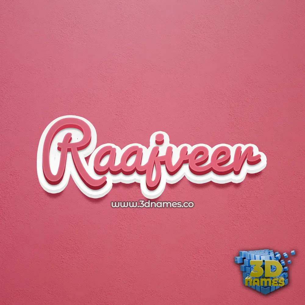 raajveer in Red Scribble style - 3D name wallpaper