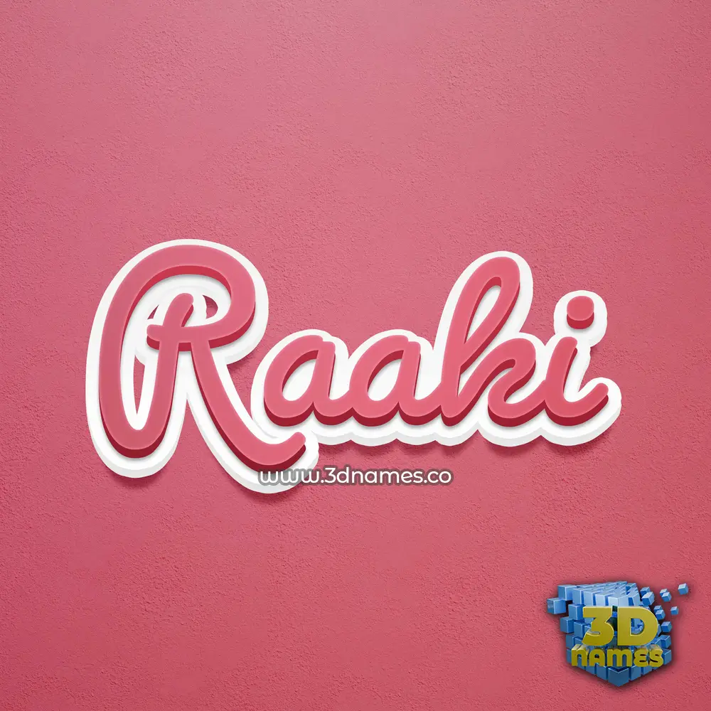 raaki in Red Scribble style - 3D name wallpaper