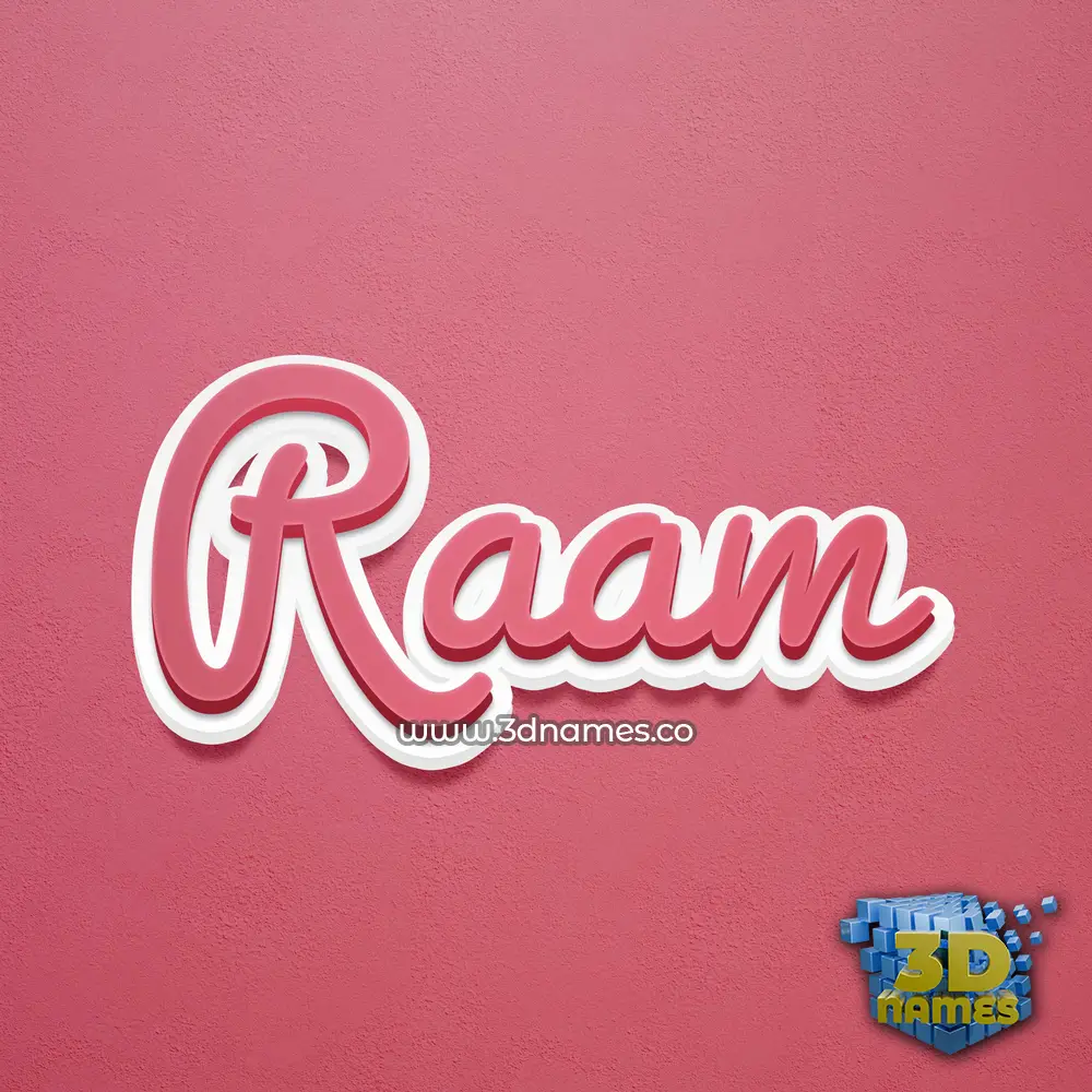 raam in Red Scribble style - 3D name wallpaper