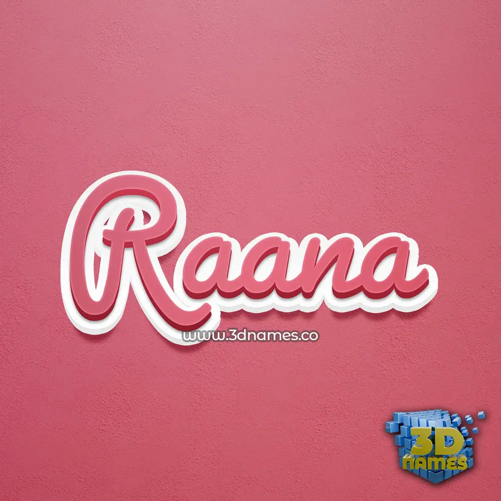 raana in Red Scribble style - 3D name wallpaper
