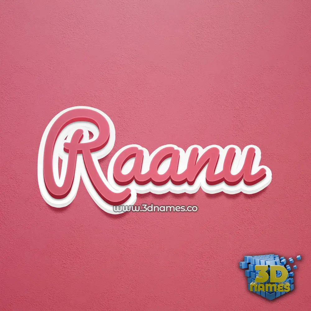raanu in Red Scribble style - 3D name wallpaper