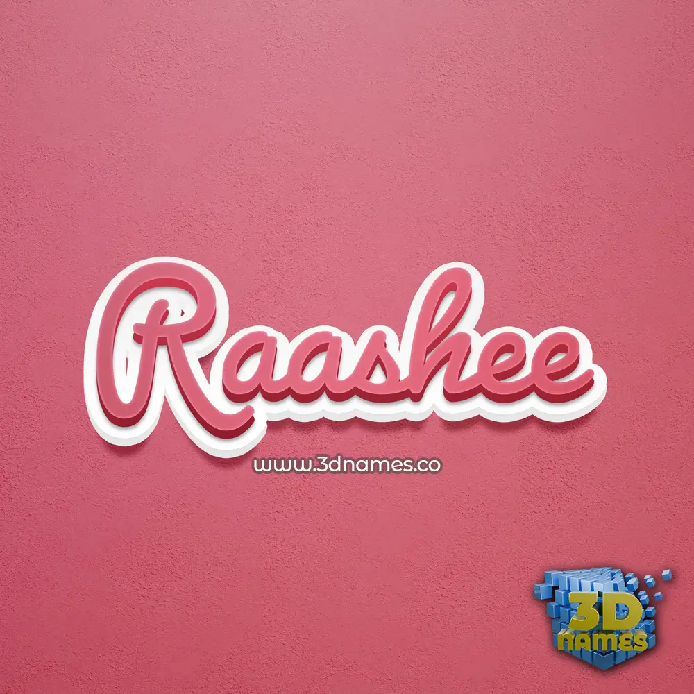 raashee in Red Scribble style - 3D name wallpaper