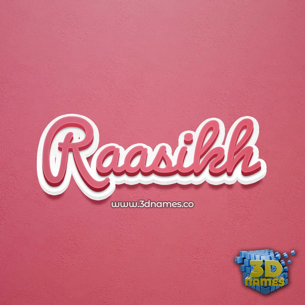 raasikh in Red Scribble style - 3D name wallpaper