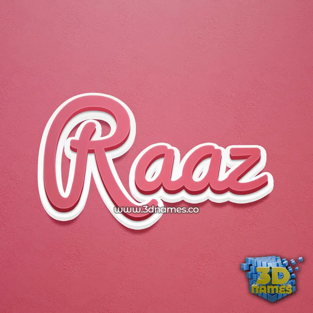 raaz in Red Scribble style - 3D name wallpaper