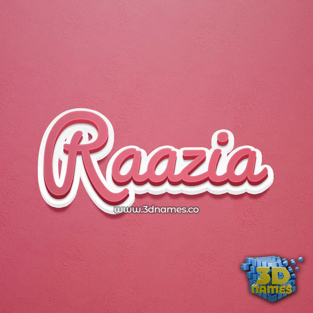 raazia in Red Scribble style - 3D name wallpaper