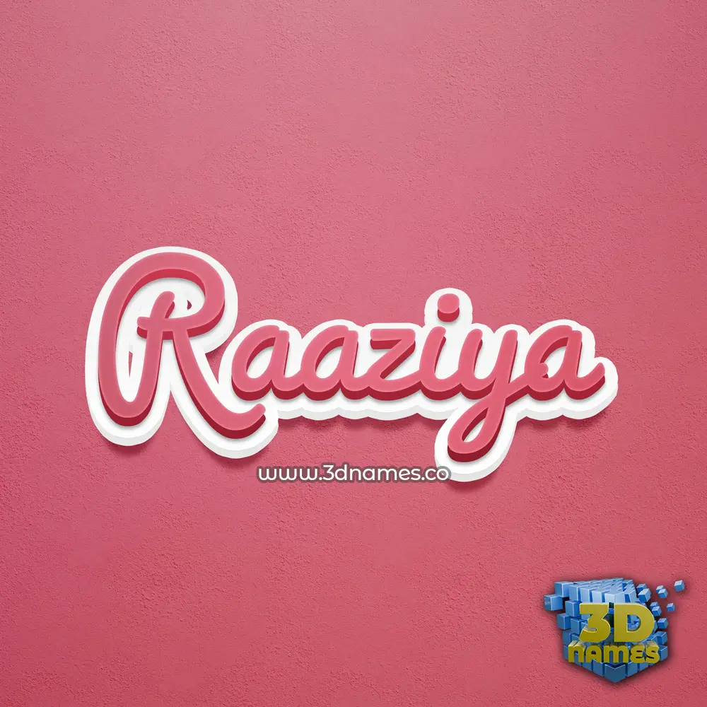 raaziya in Red Scribble style - 3D name wallpaper