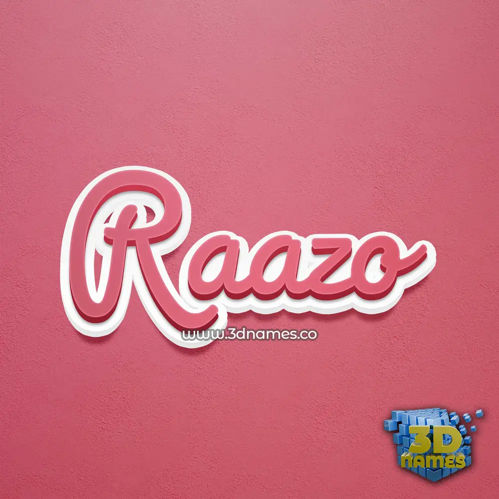 raazo in Red Scribble style - 3D name wallpaper