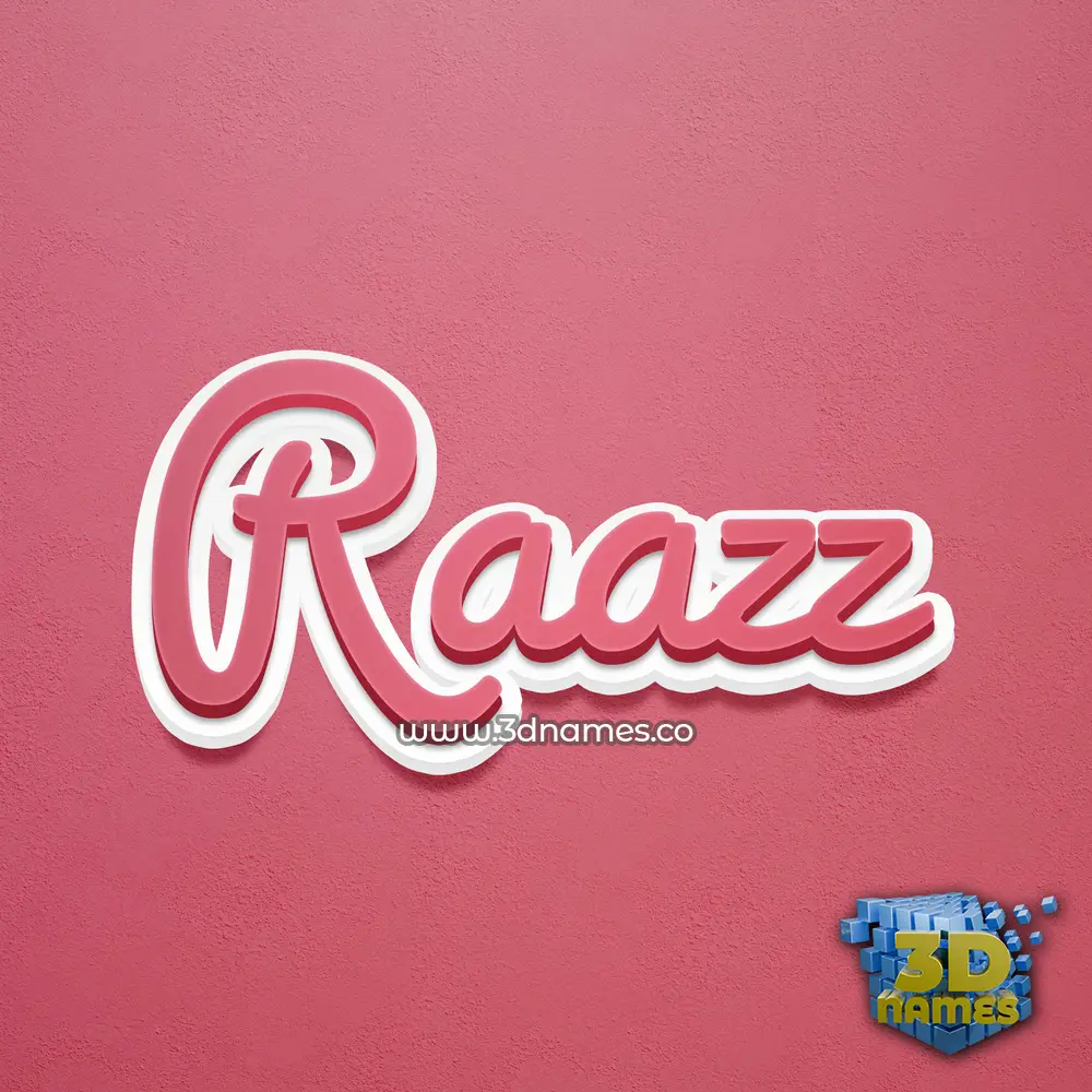 raazz in Red Scribble style - 3D name wallpaper