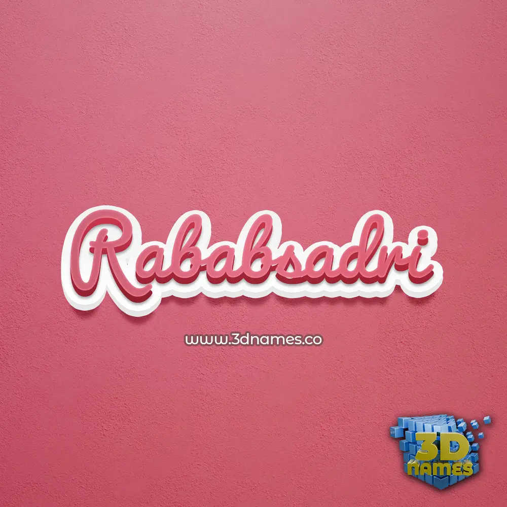 rababsadri in Red Scribble style - 3D name wallpaper