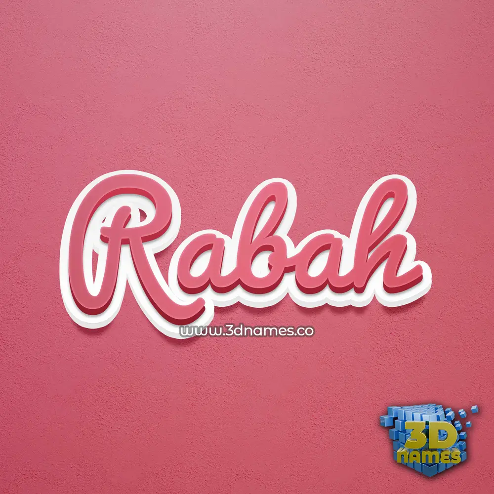 rabah in Red Scribble style - 3D name wallpaper
