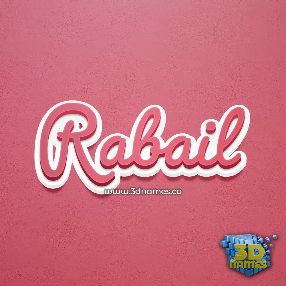 rabail in Red Scribble style - 3D name wallpaper