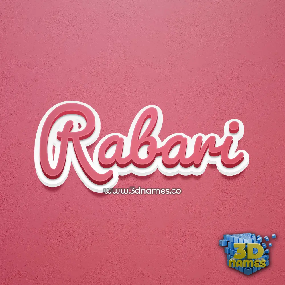 rabari in Red Scribble style - 3D name wallpaper