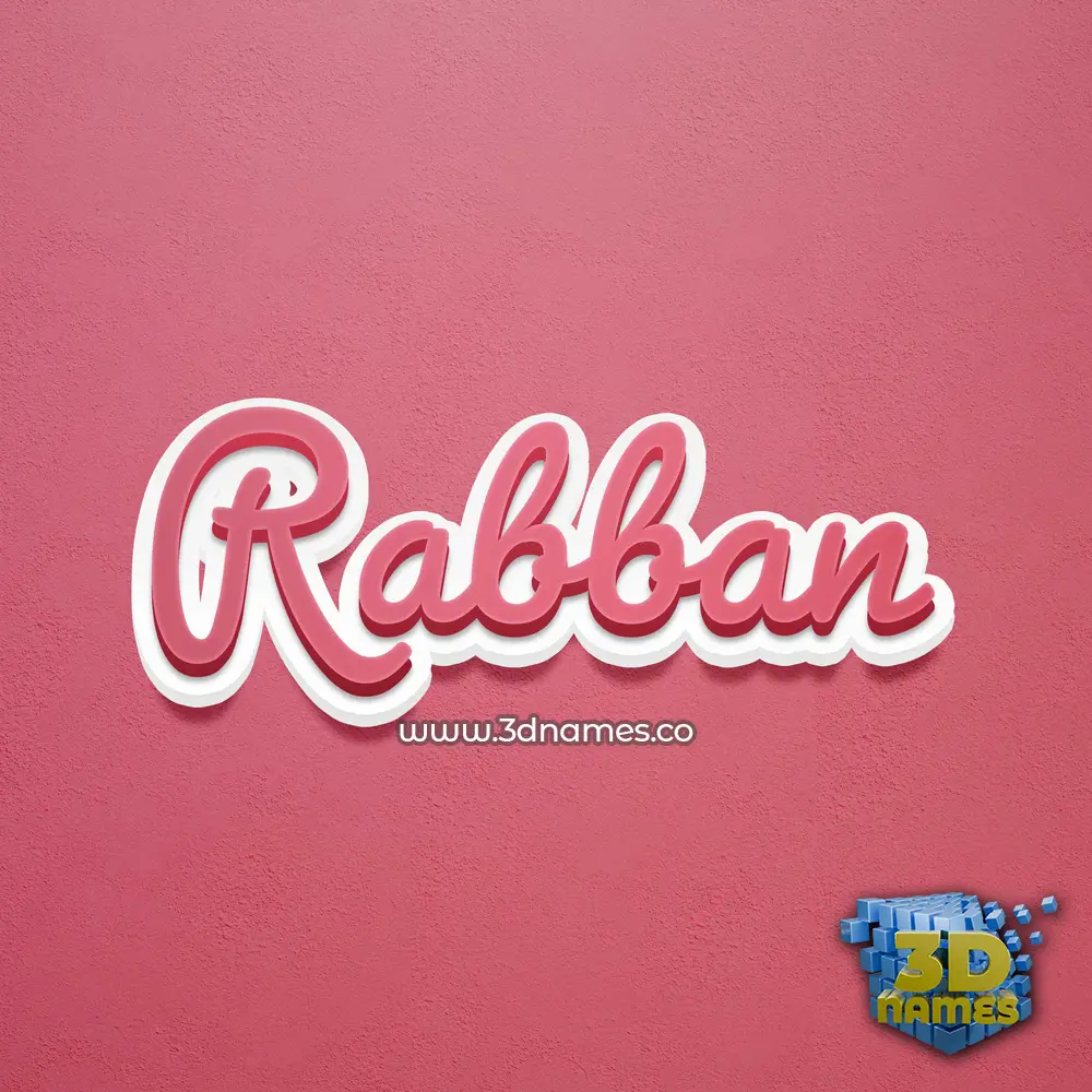 rabban in Red Scribble style - 3D name wallpaper