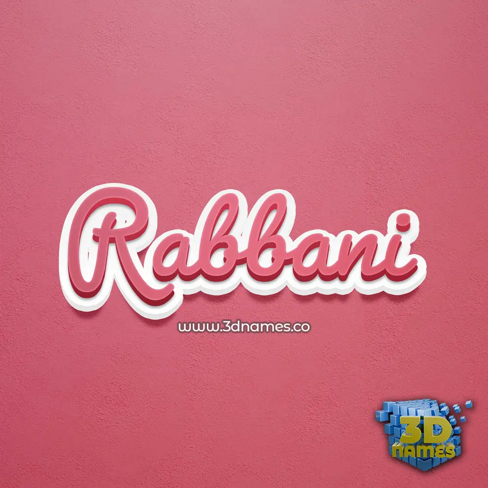 rabbani in Red Scribble style - 3D name wallpaper