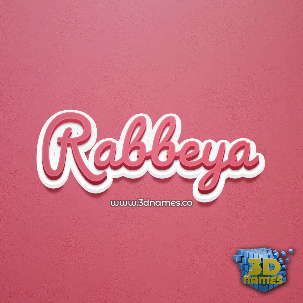 rabbeya in Red Scribble style - 3D name wallpaper