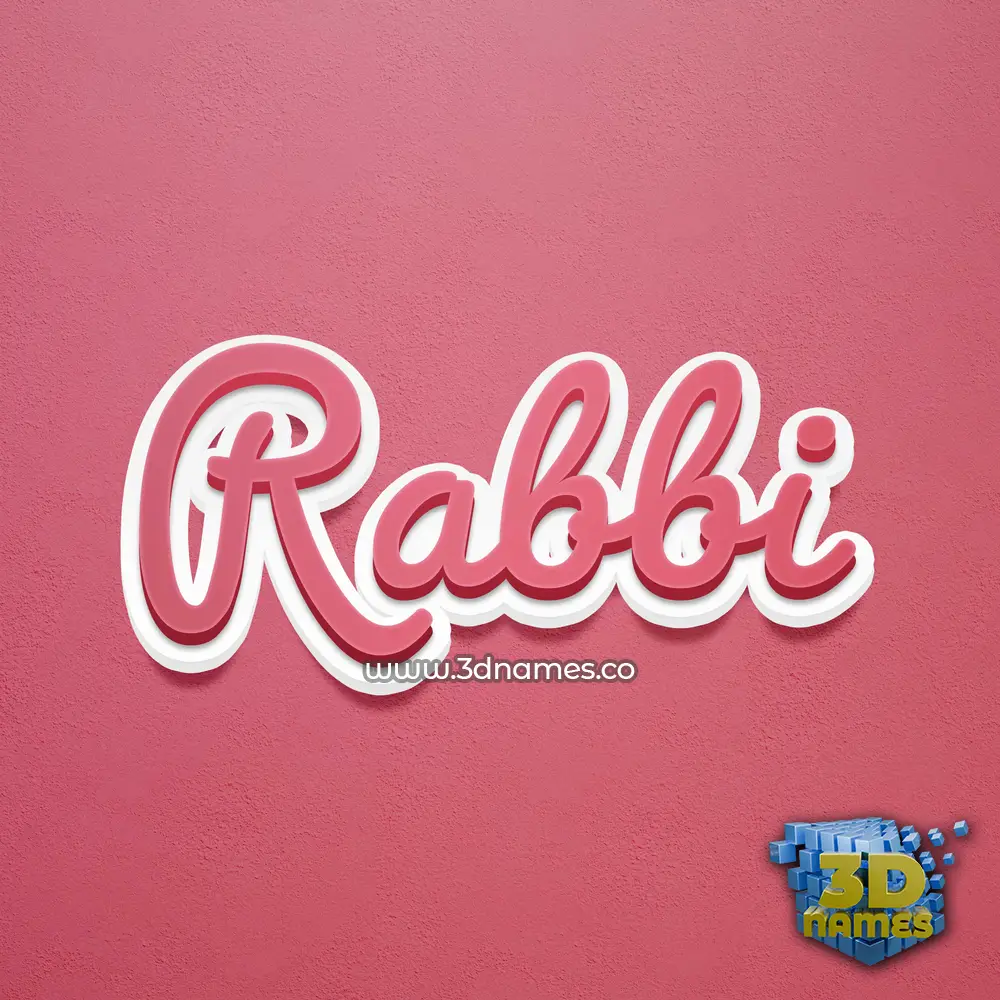 rabbi in Red Scribble style - 3D name wallpaper
