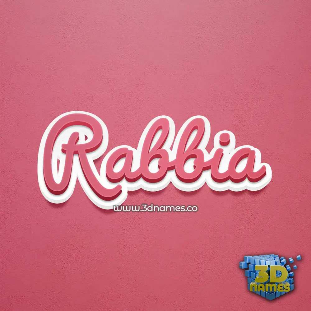 rabbia in Red Scribble style - 3D name wallpaper