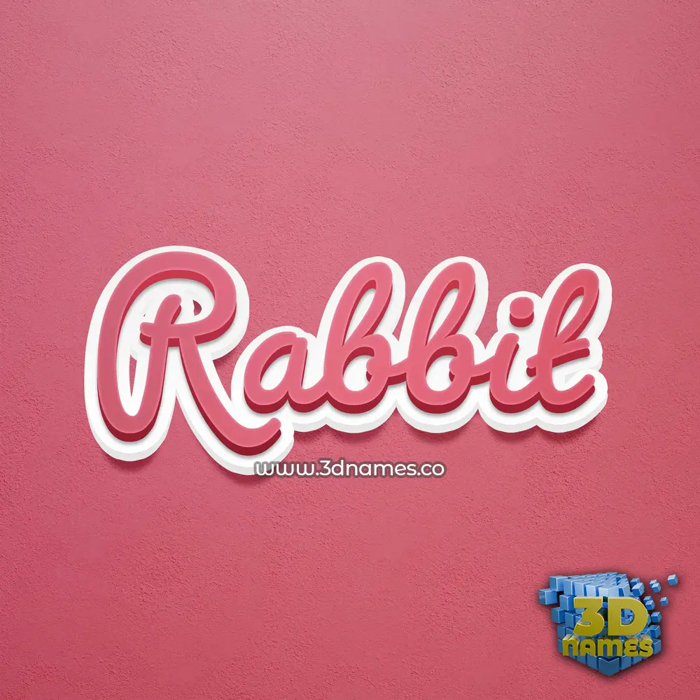 rabbit in Red Scribble style - 3D name wallpaper