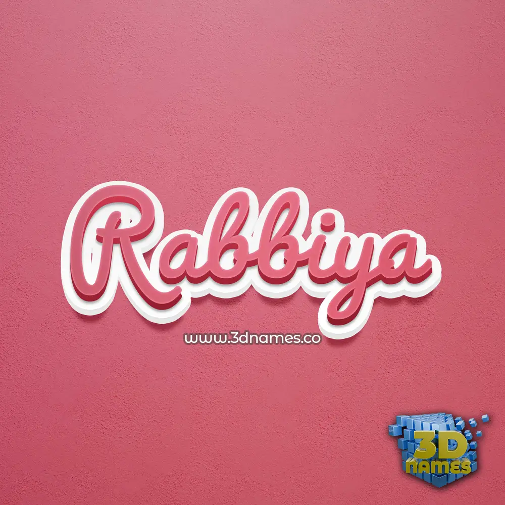 rabbiya in Red Scribble style - 3D name wallpaper