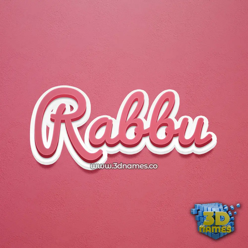 rabbu in Red Scribble style - 3D name wallpaper