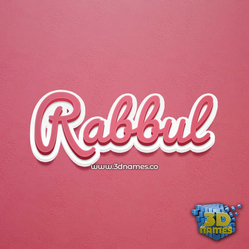 rabbul in Red Scribble style - 3D name wallpaper