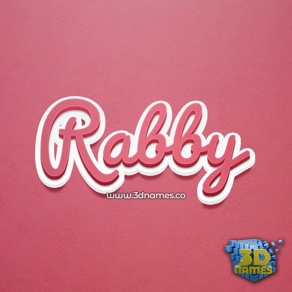 rabby in Red Scribble style - 3D name wallpaper