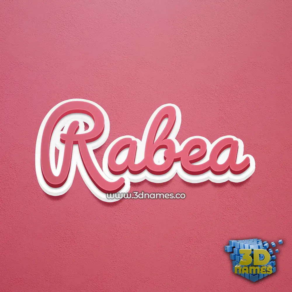 rabea in Red Scribble style - 3D name wallpaper