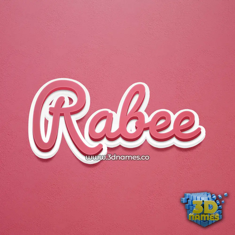 rabee in Red Scribble style - 3D name wallpaper