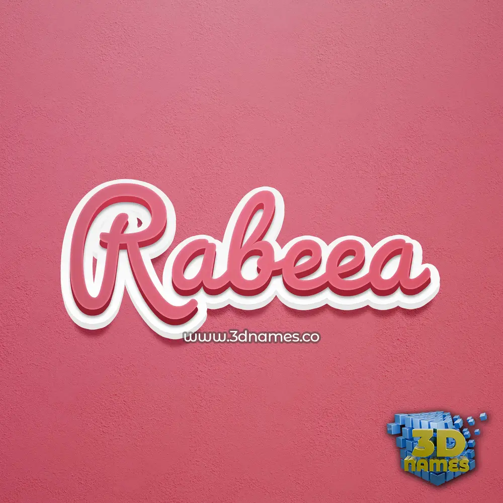 rabeea in Red Scribble style - 3D name wallpaper