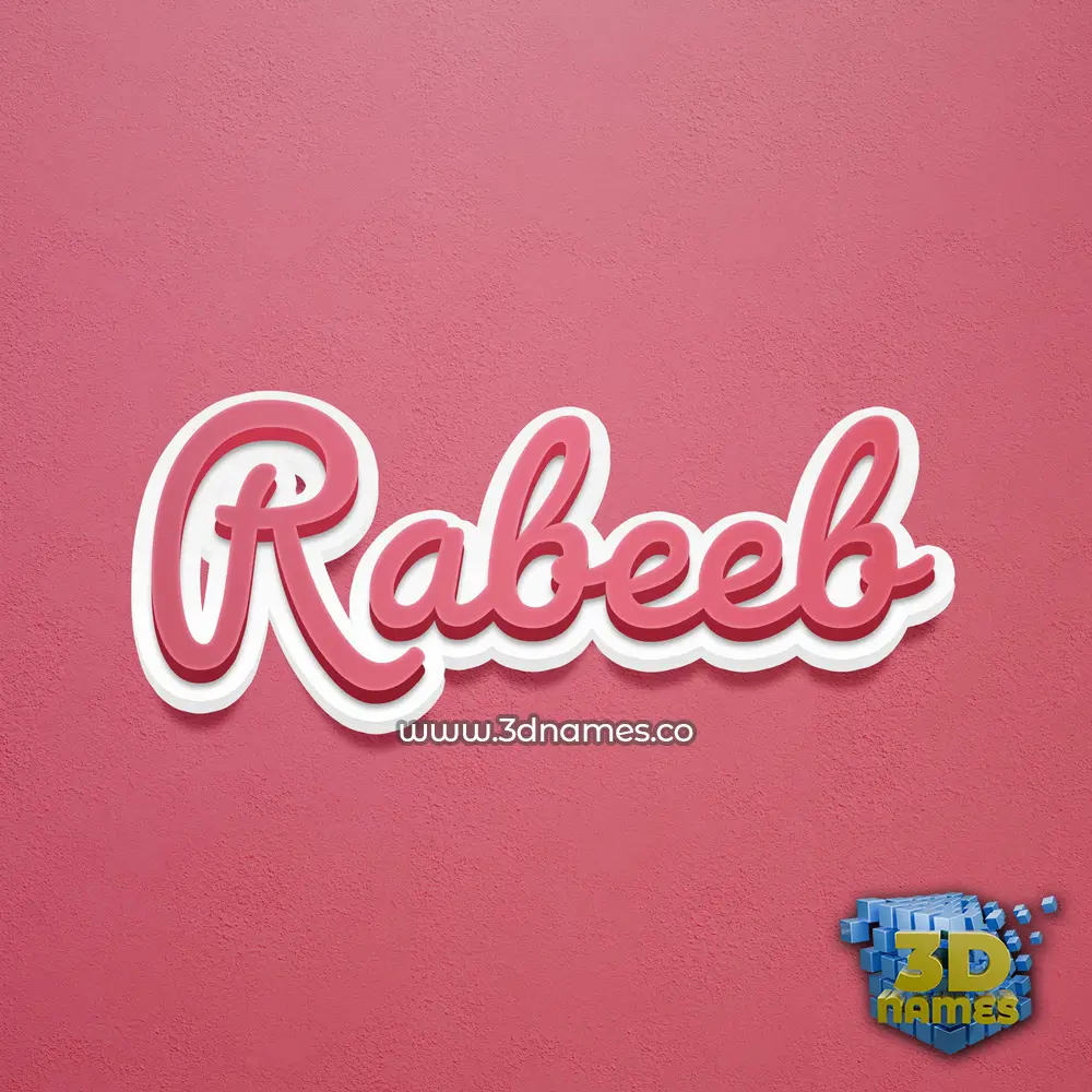 rabeeb in Red Scribble style - 3D name wallpaper