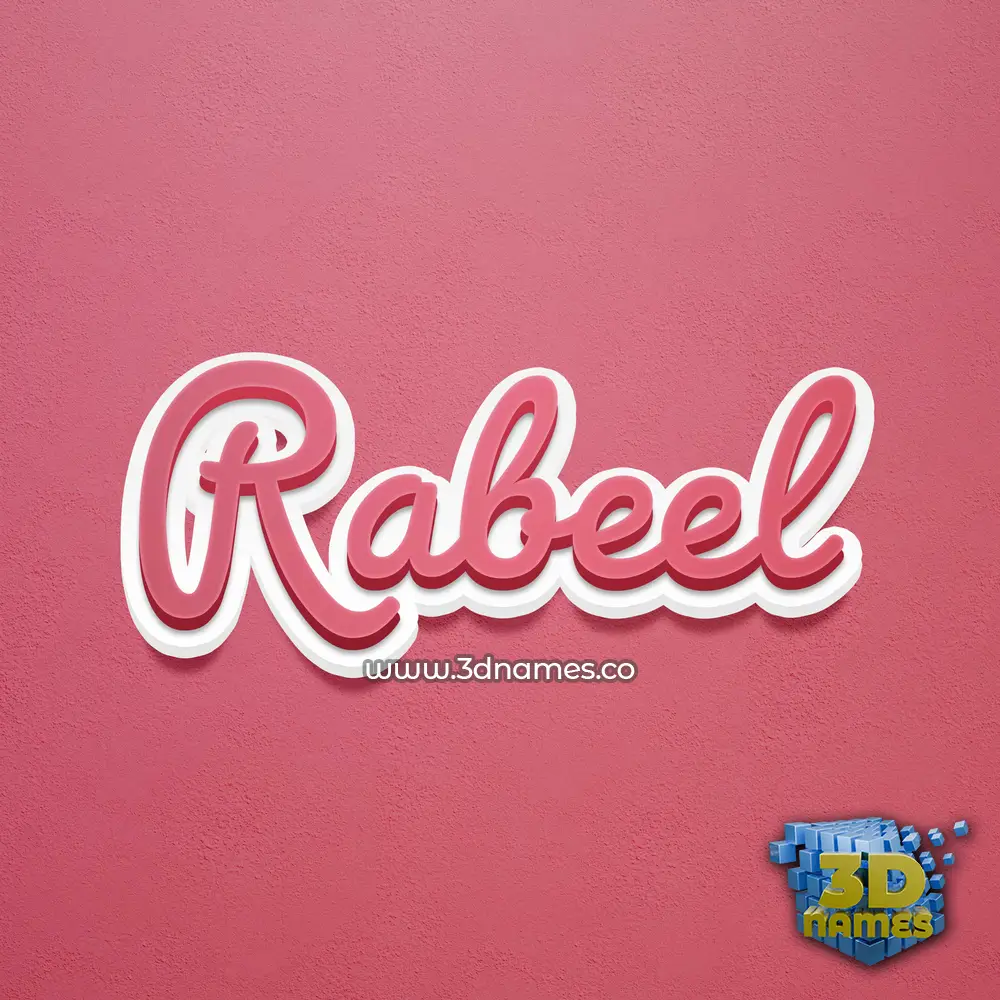 rabeel in Red Scribble style - 3D name wallpaper