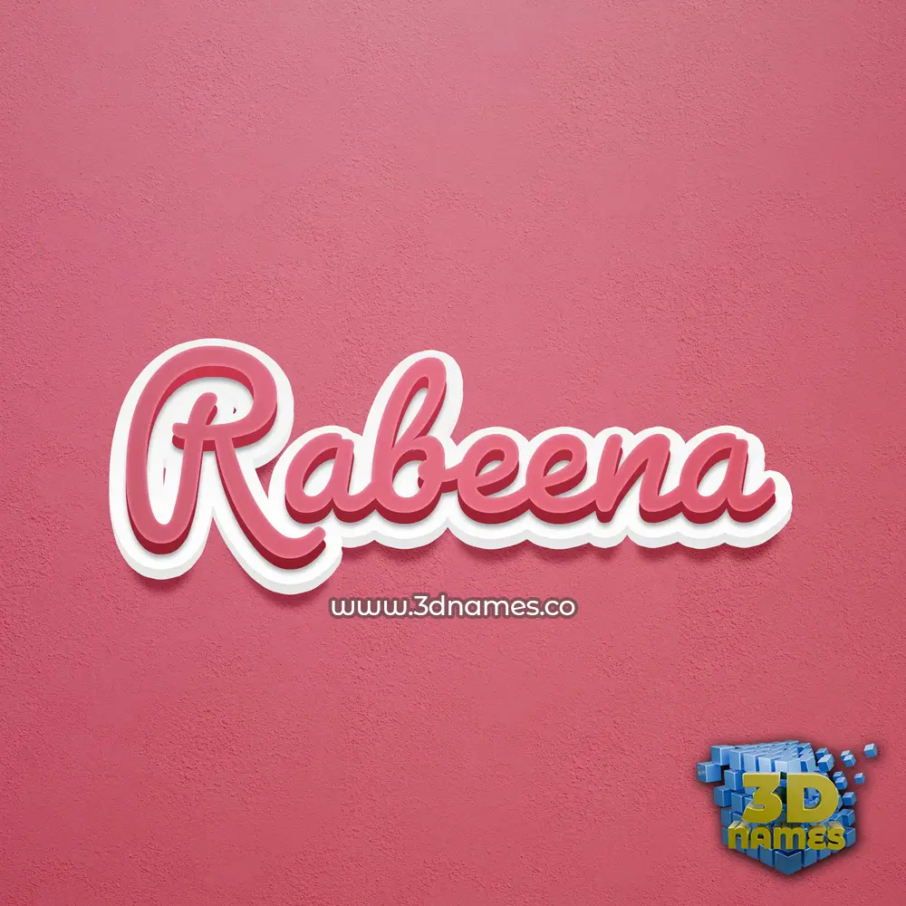 rabeena in Red Scribble style - 3D name wallpaper