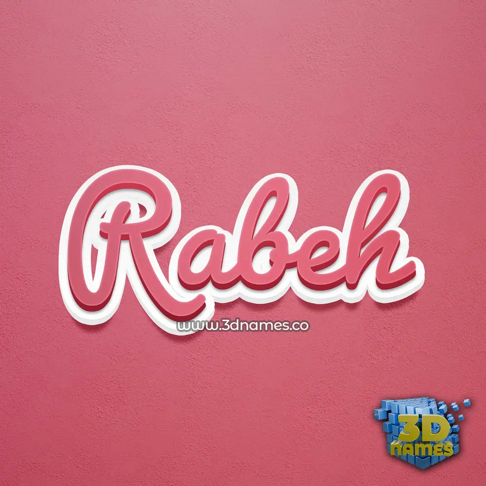 rabeh in Red Scribble style - 3D name wallpaper