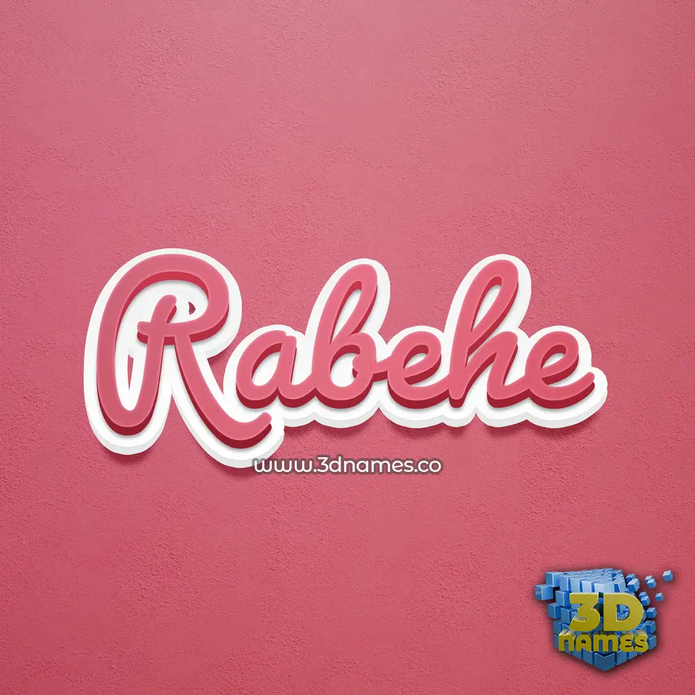 rabehe in Red Scribble style - 3D name wallpaper
